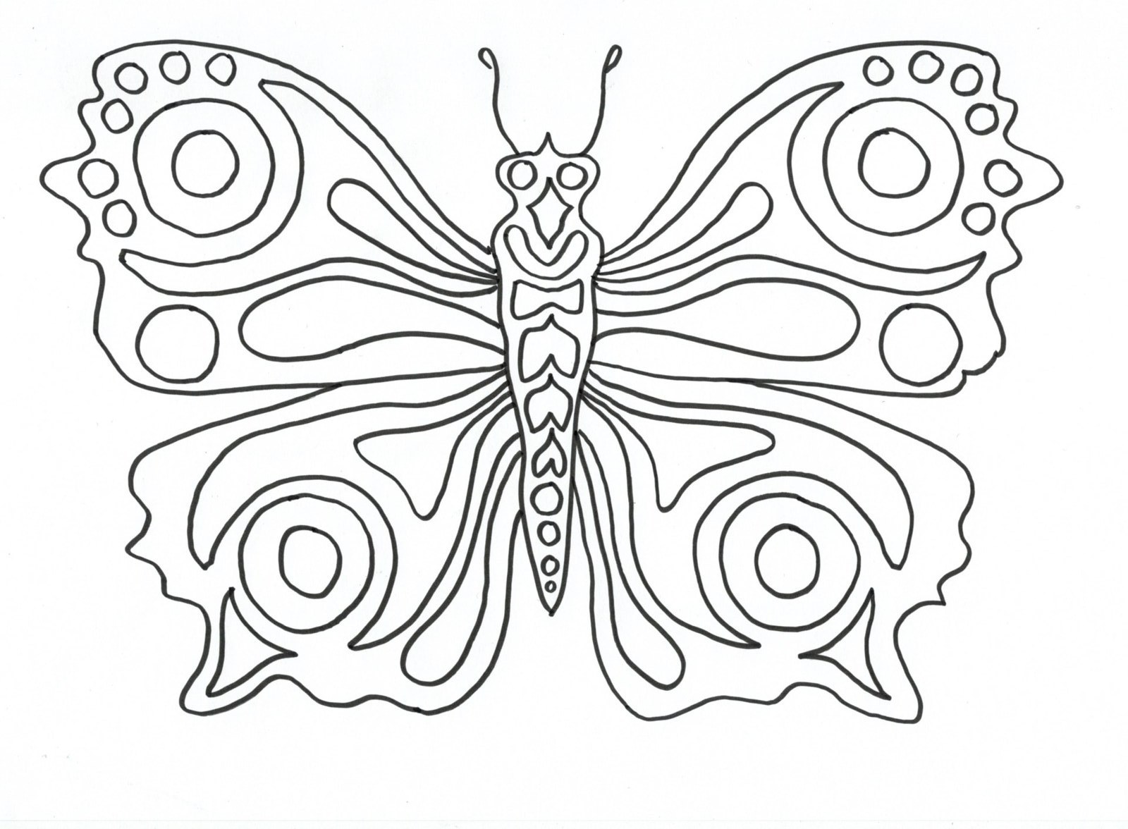 Butterfly colouring sheet by Jane Ray