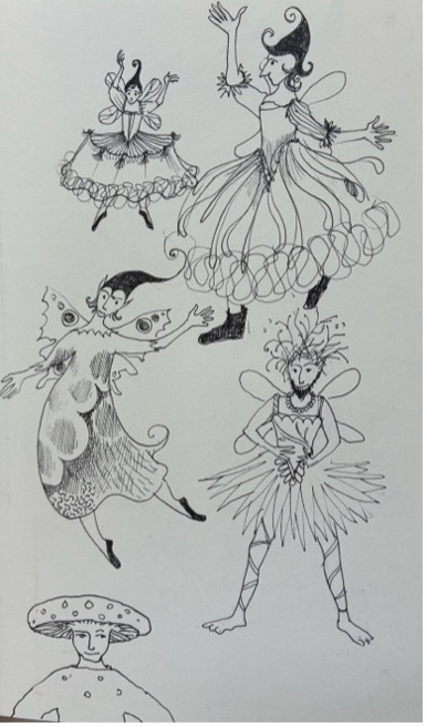 Fairies — sketchbook page by Jane Ray